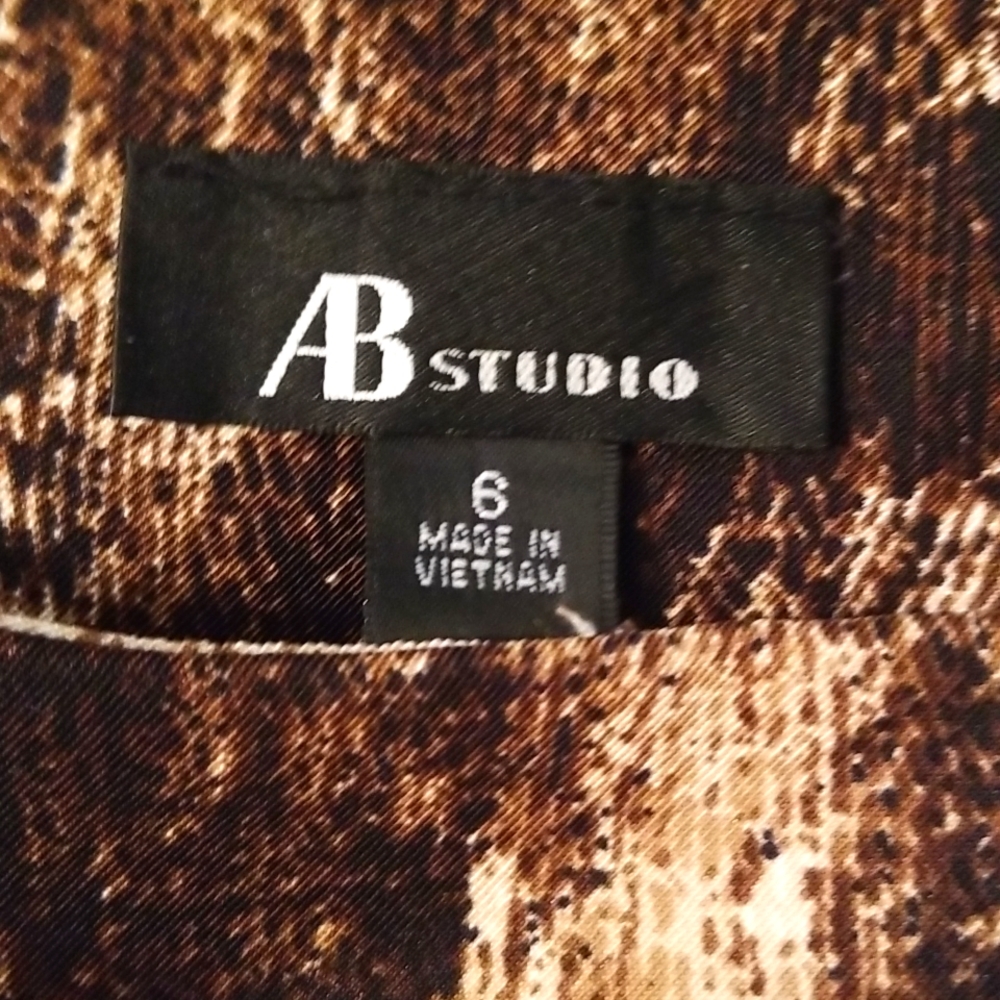 AB Studio black, brown & white dress in sz.6. - Picture 8 of 8